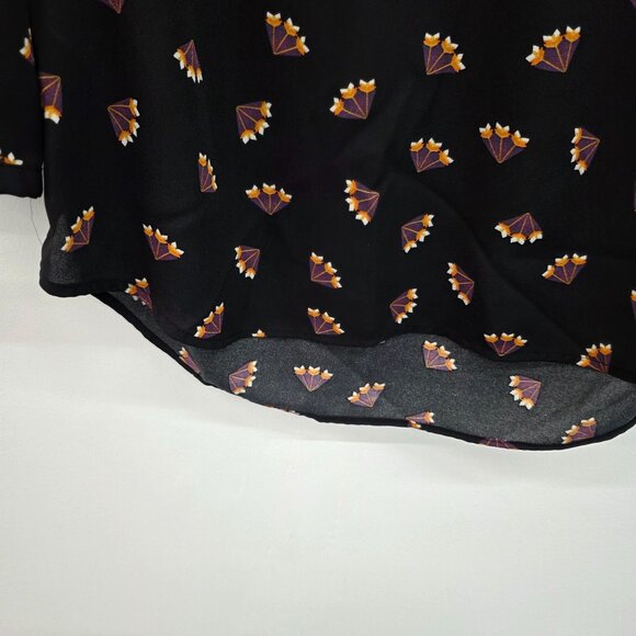 Daniel Rainn Womens S Boho Black Blouse 3/4 Sleeve Lightweight Printed Top - Picture 15 of 16